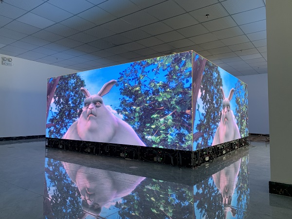 Cumu si vede un muru led d'angolo quadratu di grande dimensione
