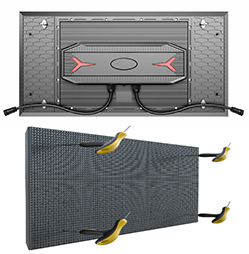 Série OFM Accès frontal à l'extérieur 2ftx1ft IP68 haute luminosité Support d'armoire à Led modulaire à 90° mur vidéo led et cube LED